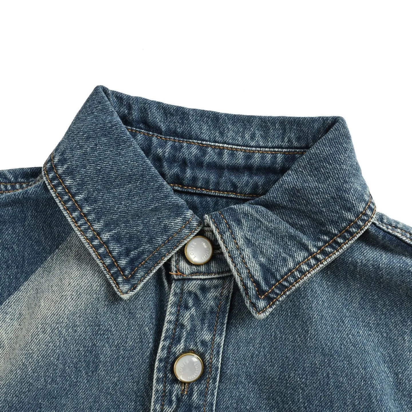 Louis Vuitton/Louis Vuitton 24Fw sun-faded washed denim jacket